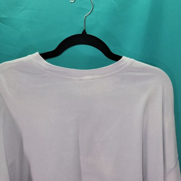 Puma Oversized Lavender T-Shirt With Logo Print Size XL 100% Cotton Relaxed Fit - Picture 8 of 9